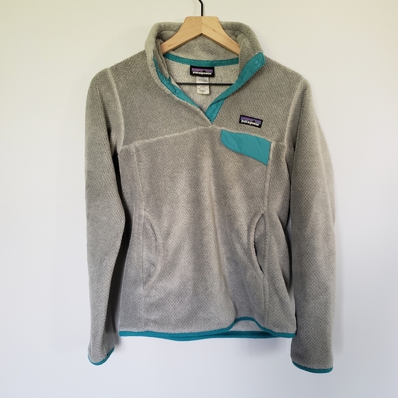 Patagonia ReTool Gray Polartec Fleece Sweater Quarter Tsnap Pullover Size Small - Picture 6 of 6